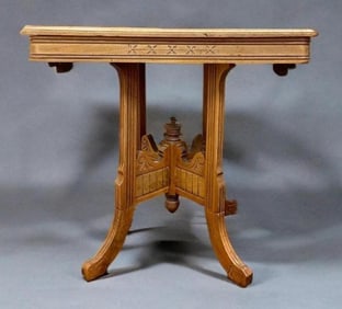 Antique Victorian Style Wood Parlor Accent Table
