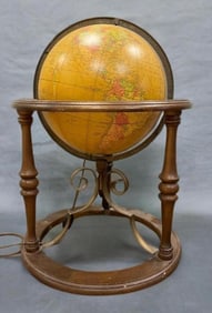 Vintage Butler Light-Up Globe with Floor Stand