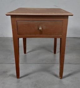 Antique Primitive Painted Side Table with Drawer