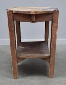 Antique Oak Arts and Crafts Octagonal Side Table