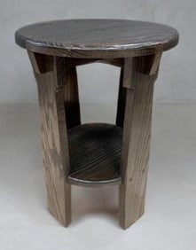 Arts and Crafts Oak Round Side Table