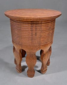 Arts and Crafts Oak Round Plant Stand
