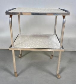 MCM Chrome Two-Tier Cart