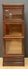 Antique Macey Quarter Sawn Oak 3 Section Lawyer's Bookcase