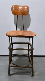 Vintage Toledo Adjustable Industrial Machinist Stool