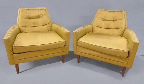 Pair of Selig Imperial MCM Upholstered Lounge Chairs