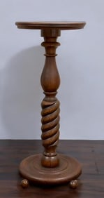 Antique Twisted Wood Footed Pedestal