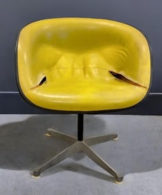 Herman Miller MCM Yellow Padded Fiberglass Office Chair