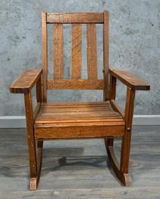 Mission Style Oak Childs Rocking Chair