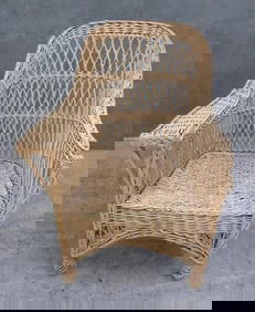 Antique Painted Wicker Chair