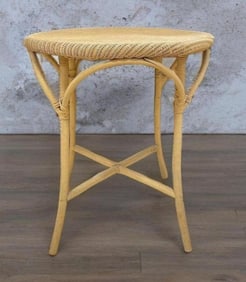 Antique Painted Wicker Side Table