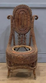 Antique Wicker Parlor Chair