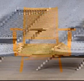 MCM Teak and Rope Folding Chair