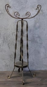 Antique Re-Painted Wrought Iron Fish Bowl Stand