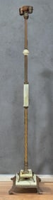 Antique Vaseline Marbled Glass Floor Lamp