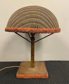 Antique Lloyd Loom Wicker Table Lamp