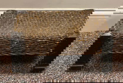 Antique Wicker Footstool