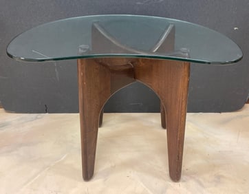 Adrian Pearsall MCM Walnut and Glass Side Table