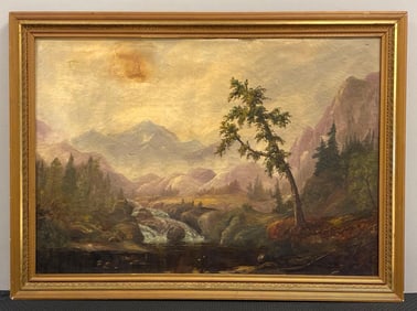 Williams Serene Mountain Landscape Oil Painting on Canvas