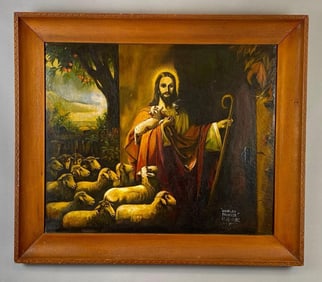 Charles Fanakos Jesus Christ The Shepherd April Painting on Canvas