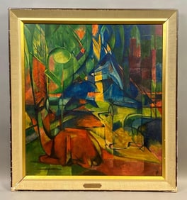 Franz Marc Deer in Wood Art Print on Board