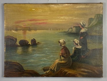 1931 T.C. Turney Sailing In Oil Painting on Canvas