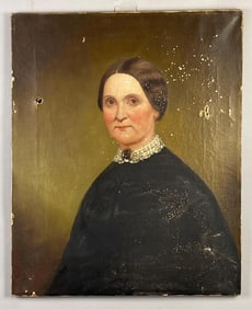 Widowed Womans Portrait Oil Painting on Canvas