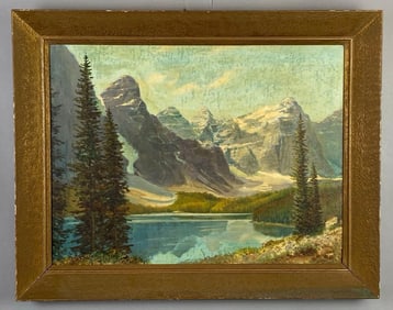 A. Zanger Mountain Landscape Oil Painting on Board