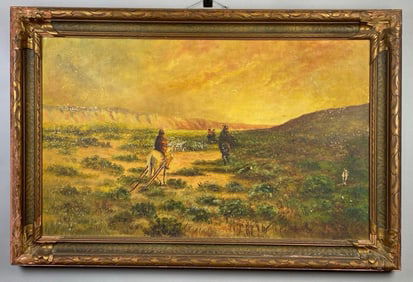 Mary Harper Native American Trail Oil Painting on Canvas