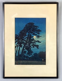 Kawase Hasui Moon in Umagome Woodblock Print