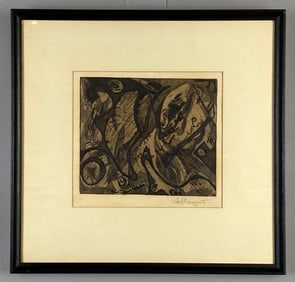 Carl F. Abstract Engraving on Paper