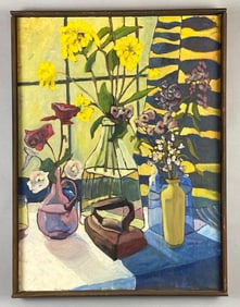 Chase Colorful Still Life Oil Pastel Painting on Canvas