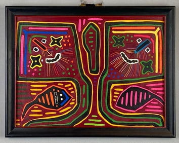 Panama Mola Hand-Stitched Textile Folk Art Piece