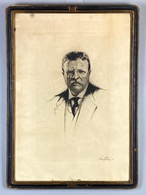 1919 Joseph Nuyttens Theodore Rosevelt Etching on Paper