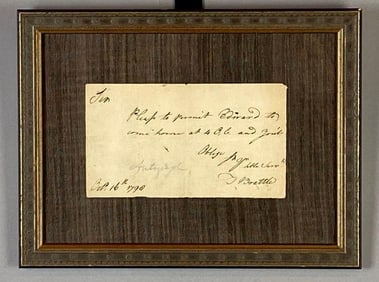 1790 Request for Leave from Continental Army Document