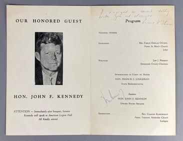 Senator John F. Kennedy and Eunice K. Shriver Signed Program
