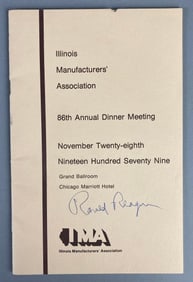 Ronald Reagan Signed 1979 Illinois Manufacturing Association Program
