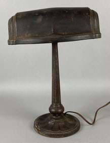 Art Deco Cast Akron Bankers Lamp