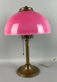 Antique Pittsburg Table Lamp with Pink Shade