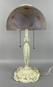 Antique Table Lamp with ROG Floral Shade