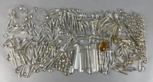 Group of Antique Assorted Lamp Prisms