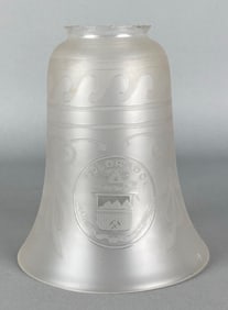 Antique Colorado State Seal Frosted Etched Glass Lamp Shade