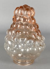 Antique Pink to Clear Grape Cluster Glass Lamp Shade