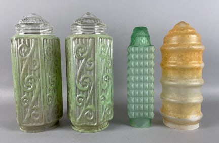 Group of 4 Antique Glass Lamp Shades