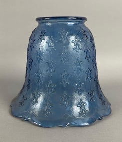 Antique Blue Pressed Glass Lamp Shade