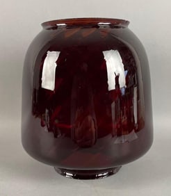 Antique Ruby Red Swirl Glass Lamp Shade