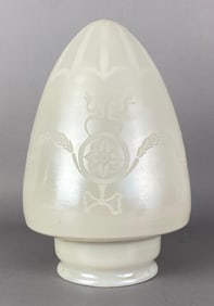 Antique Etched Floral Glass Ceiling Fixture Lamp Shade