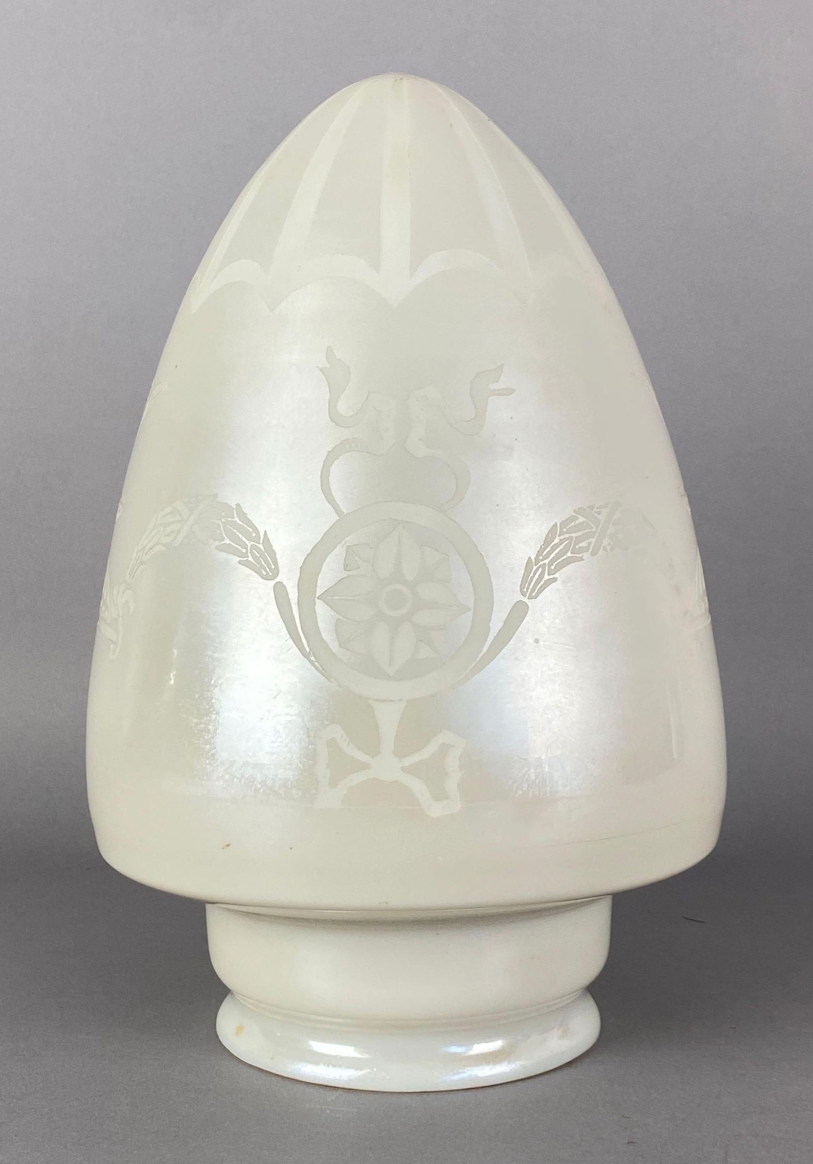 Antique Etched Floral Glass Ceiling Fixture Lamp Shade (1 of 4)