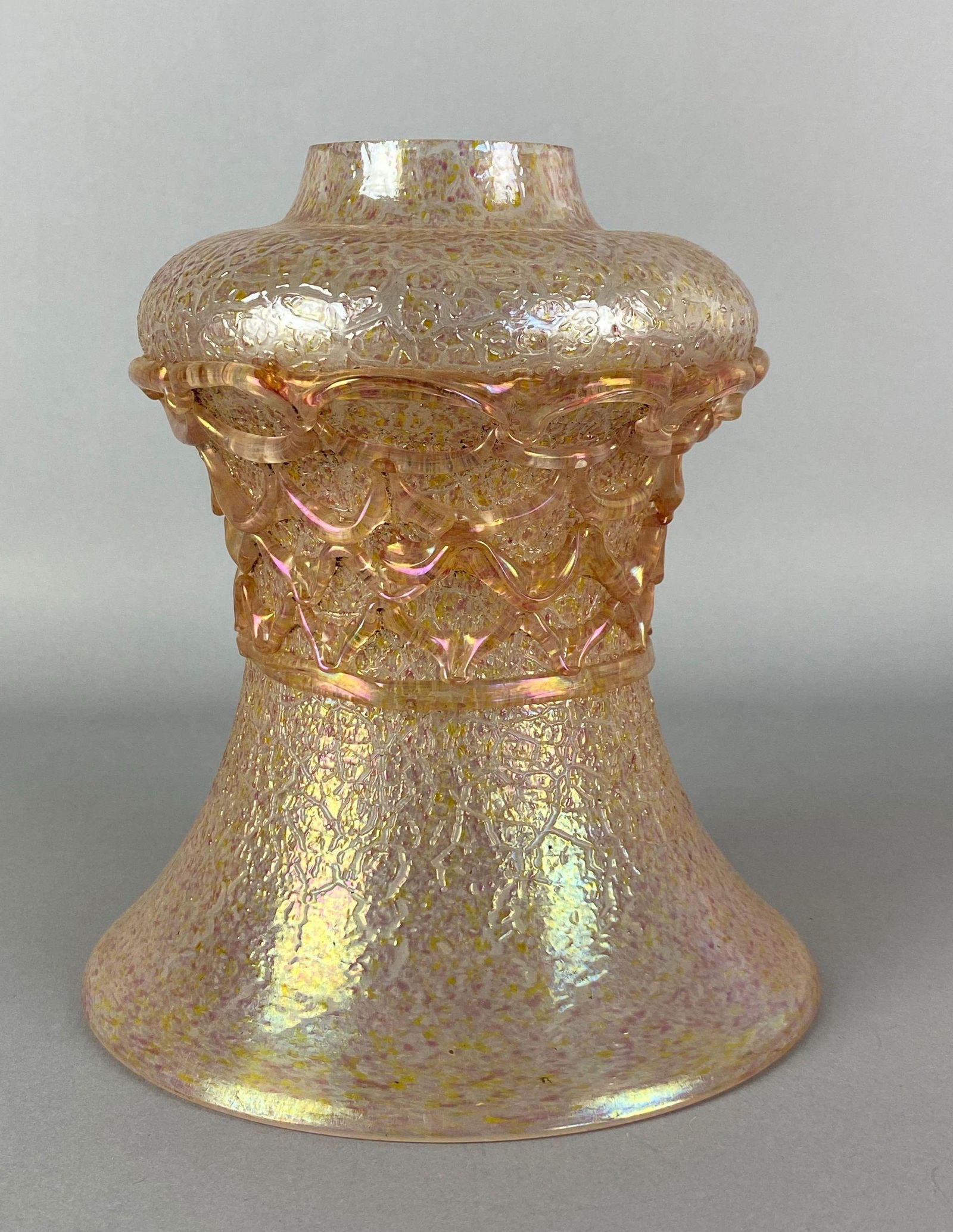 Antique Iridescent Confetti Textured Glass Lamp Shade (1 of 4)