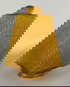 Antique Amber Crackle Glass Ceiling Fixture Lamp Shade